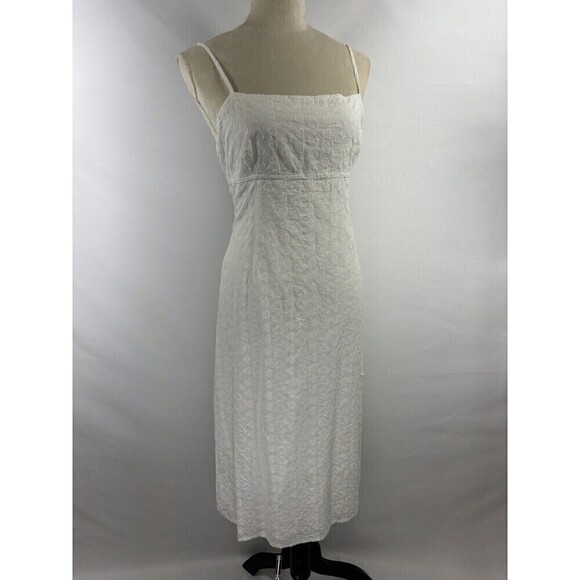 LPA Janina Sundress Summer Dress White Large Heart Eyelet Cut Out Back - Picture 13 of 13